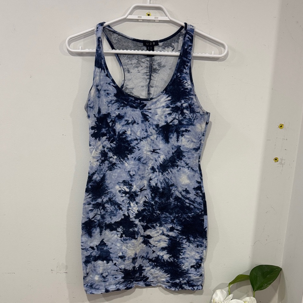 Blue Tie-Dye Tank Top